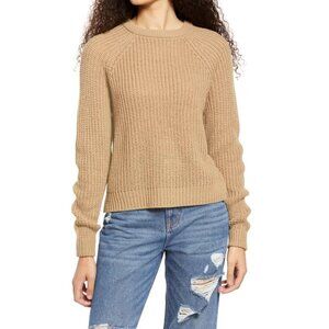 Vero Moda Lea Crew Neck Knit Sweater Tan Women Size XS